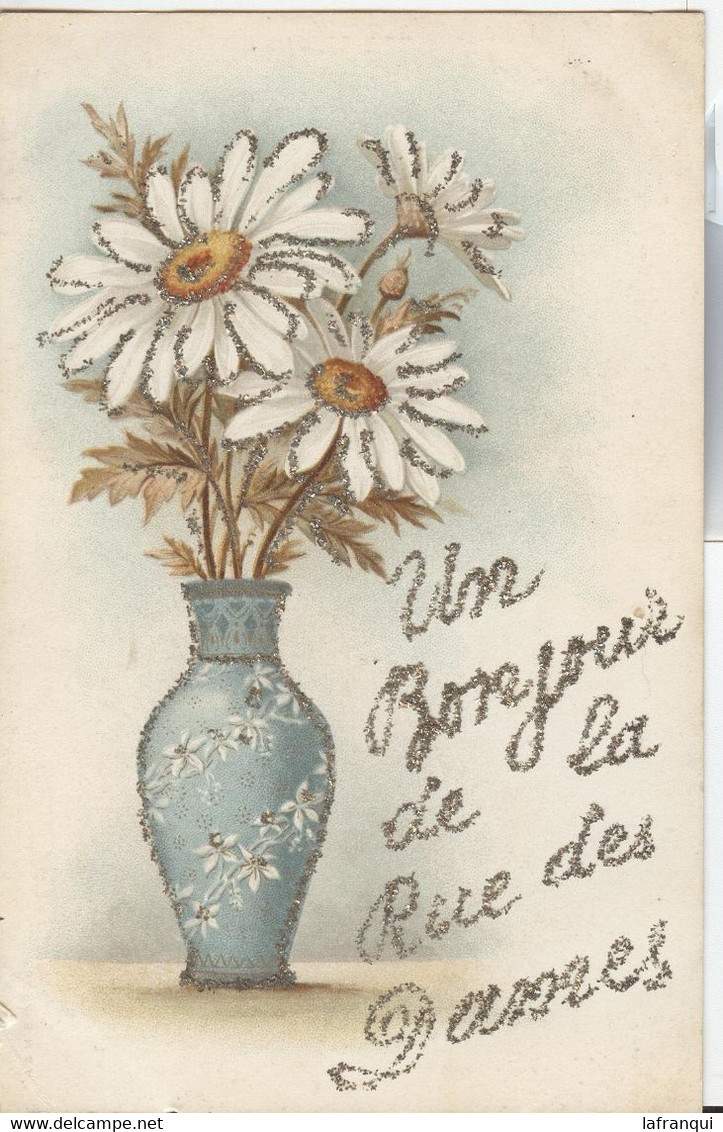 Themes Div-ref MM424- Carte Avec Veritables Paillettes -un Bonjour De La Rue Des Dames - Paris 17eme - - Arrondissement: 17