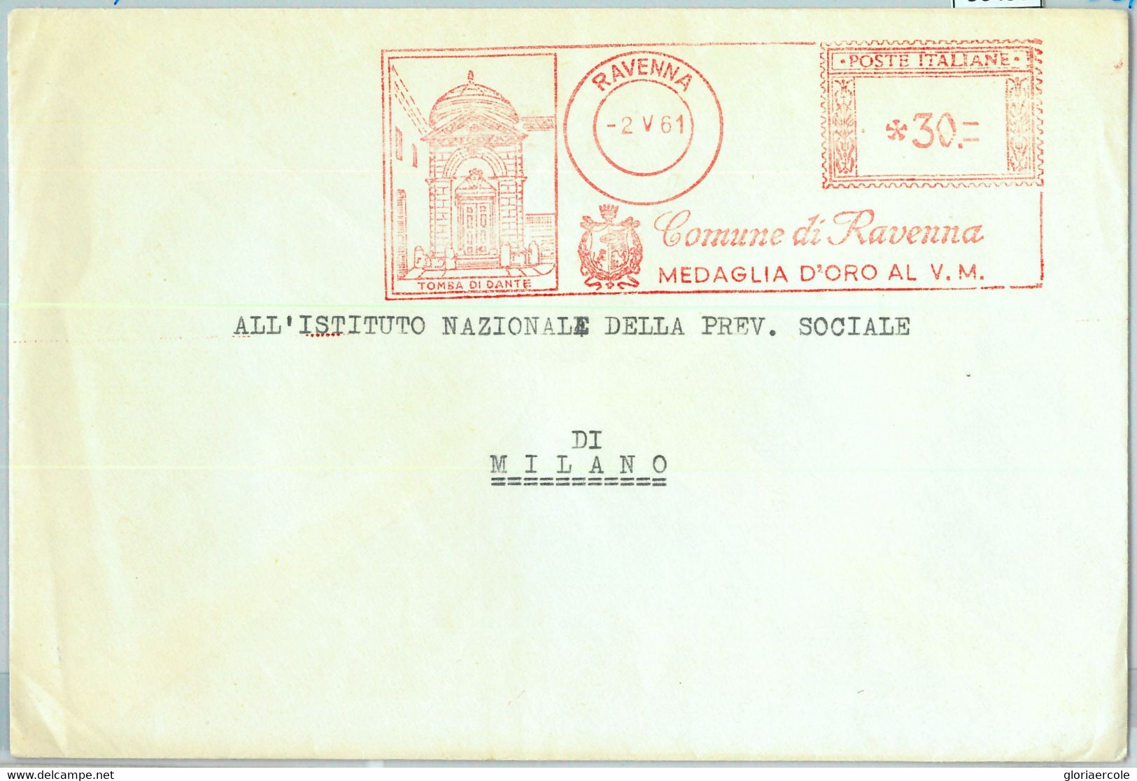 90430 - ITALY - POSTAL HISTORY - Red ADVERTISING Postmak: DANTE Literature 1961 - Ecrivains