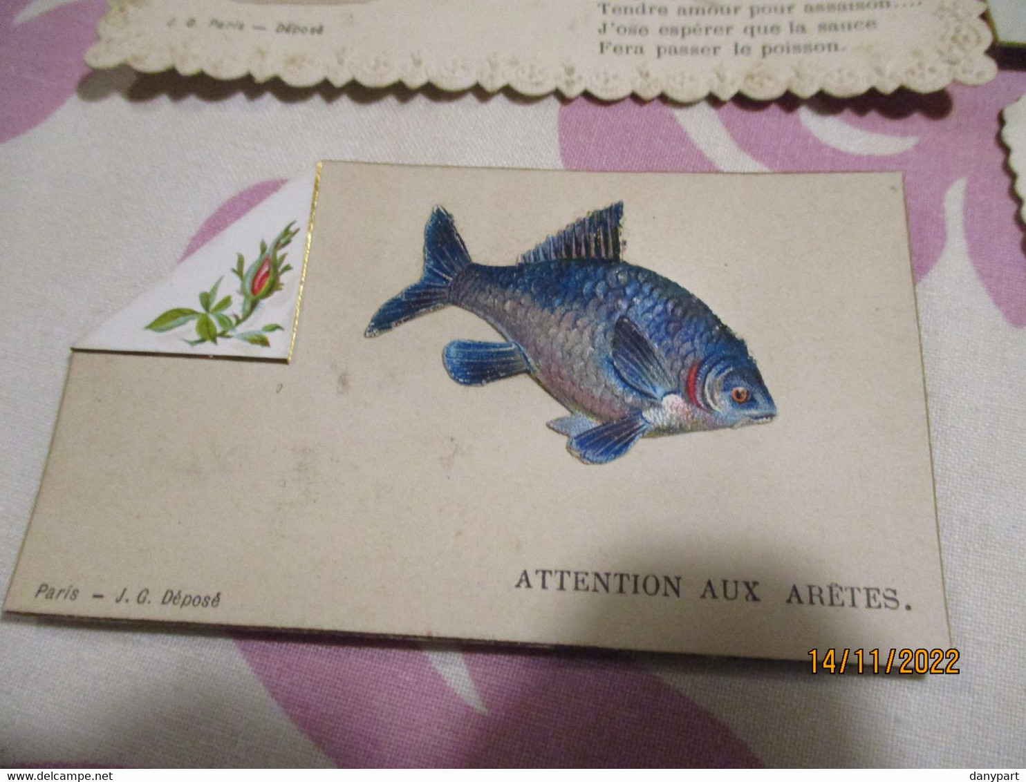 Carte Fantaisie - 1er AVRIL - Poisson D'Avril - 4 CARTES J.G. PARIS DEPOSE - Animales