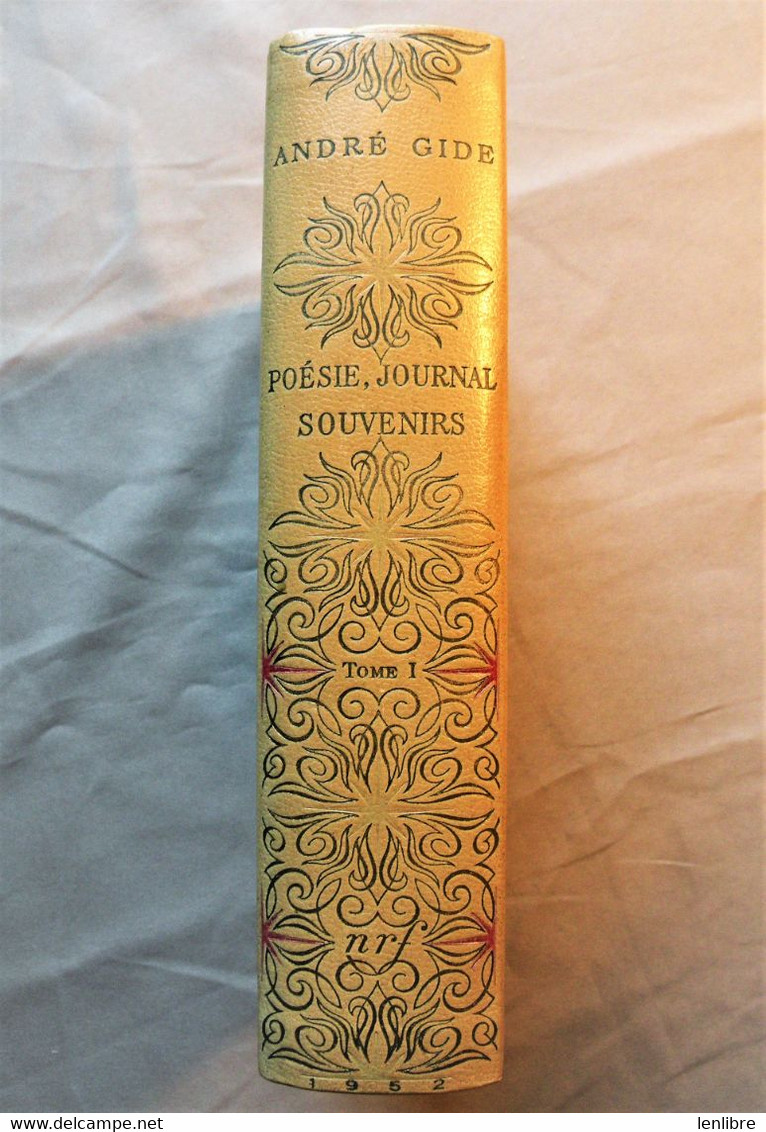 ANDRE GIDE, Poésie, Journal, Souvenirs. Tome 1 &2. NRF. Cartonnage P.Bonnet. 1952. - La Pléiade