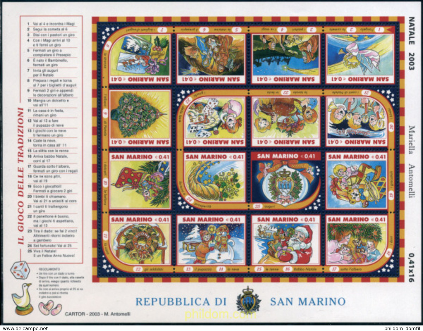 141553 MNH SAN MARINO 2003 NAVIDAD - Used Stamps