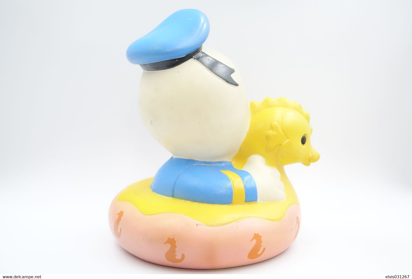 PIEPER POUET SQUEAKY: WALT DISNEY PRODUCTIONS 1985 DONALD BABY BATH TOY RaRe  - L=18 - Rubber - Vinyl -1970's - Schtroumpfs