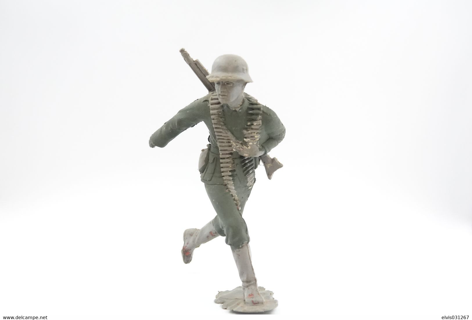 Marx (GB) Vintage 6 INCH Scale WW2 GERMAN SOLDIER With MG42 , Scale 6 Inch - Beeldjes