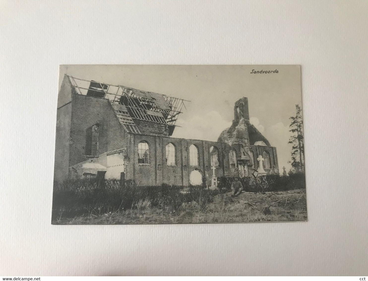 Zandvoorde  Zonnebeke   Kerk Tijdens De Eerste Wereldoorlog  FELDPOSTKARTE  STEMPEL  12 Kompagnie - Zonnebeke