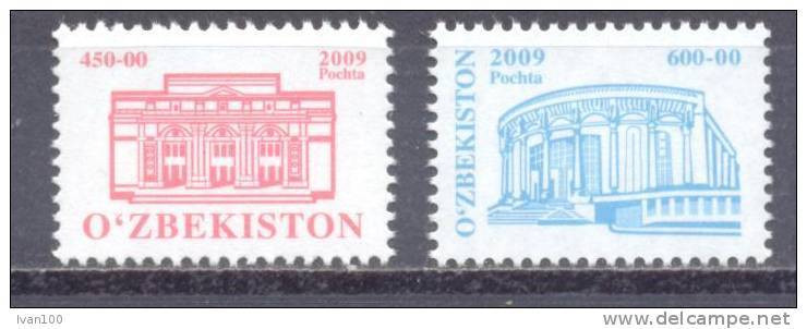 2009. Uzbekistan, Definitives, Architecture, 2v,  Mint/** - Uzbekistán