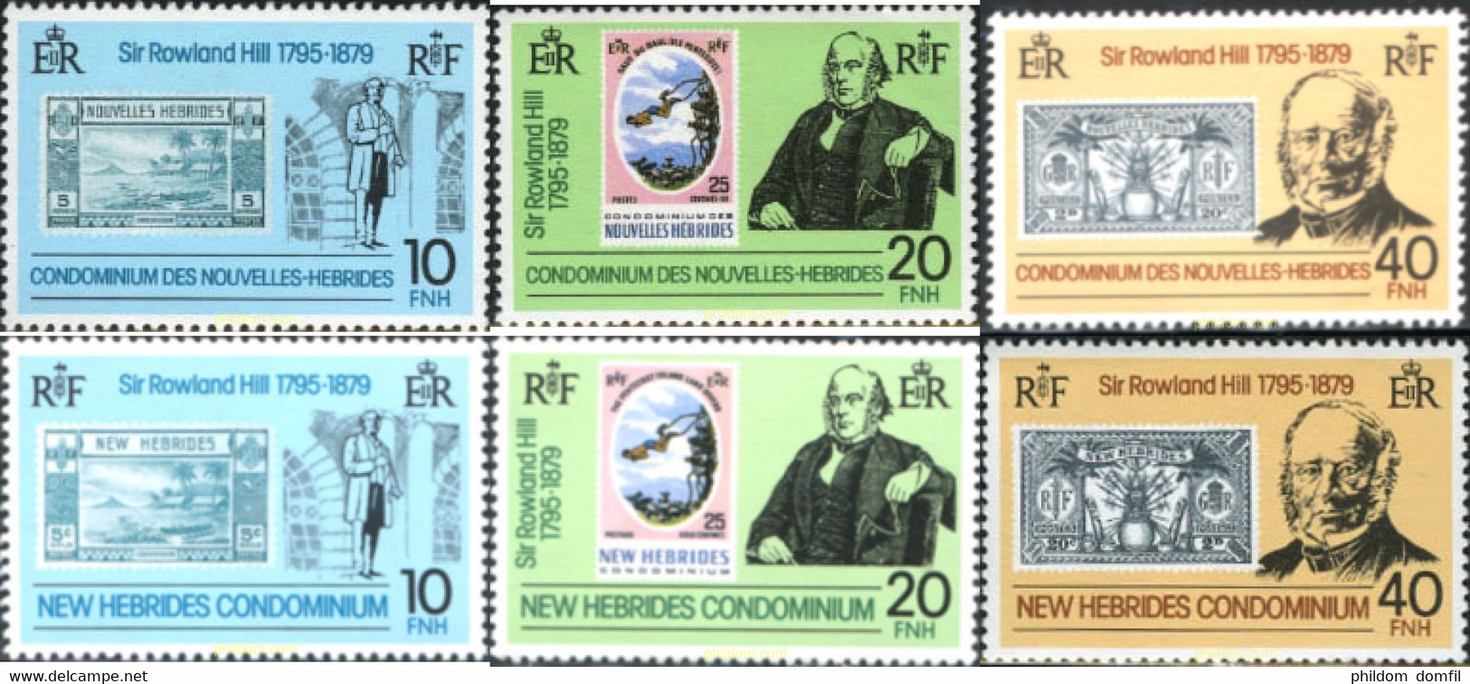 138034 MNH NUEVAS HEBRIDAS 1979 CENTENARIO DE LA MUERTE DE SIR ROWLAND HILL - Collections, Lots & Séries