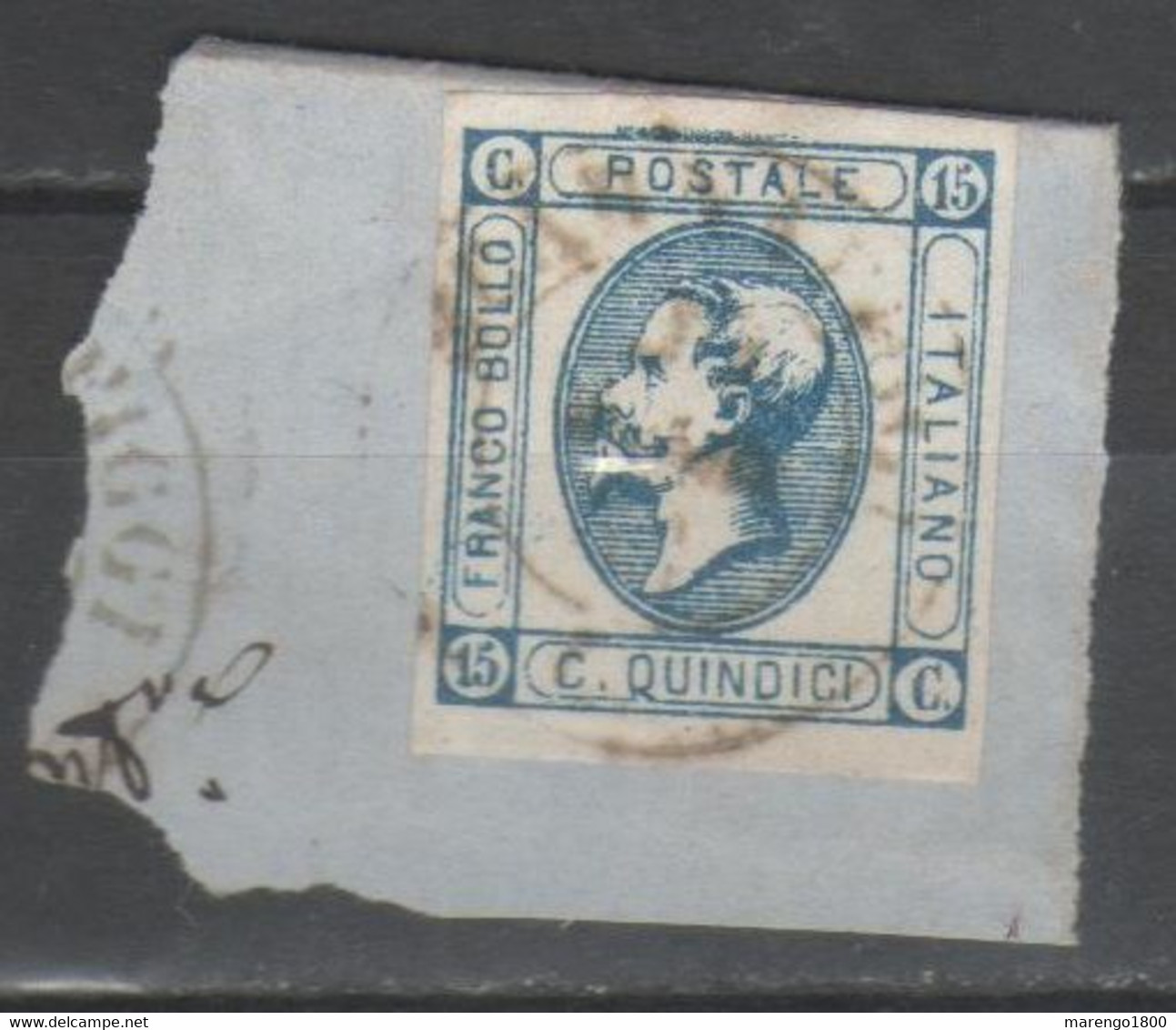 ITALIA 1863 - Effigie 15 C. II Tipo Su Frammento - Usati