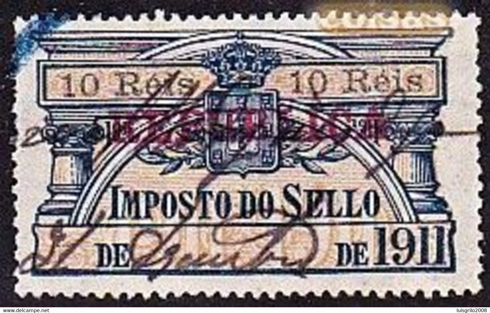 Fiscal/ Revenue, Portugal, 1911 - Imposto Do Sello, República -|- 10 Rs - Gebruikt