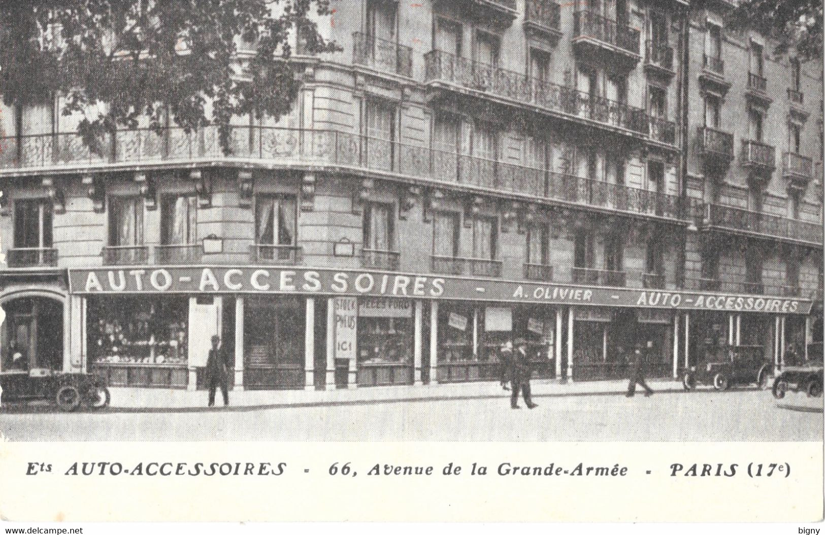 PARIS- (17 éme Arrondissement) Avenue De La Grande-Armée " Etablissement Auto-Accessoires " Verso Publicité - Arrondissement: 17