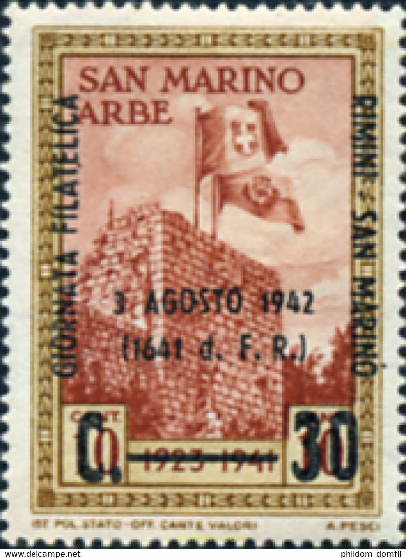 140577 MNH SAN MARINO 1942 JORNADA FILATELICA RIMINI - SAN MARINO - Usati