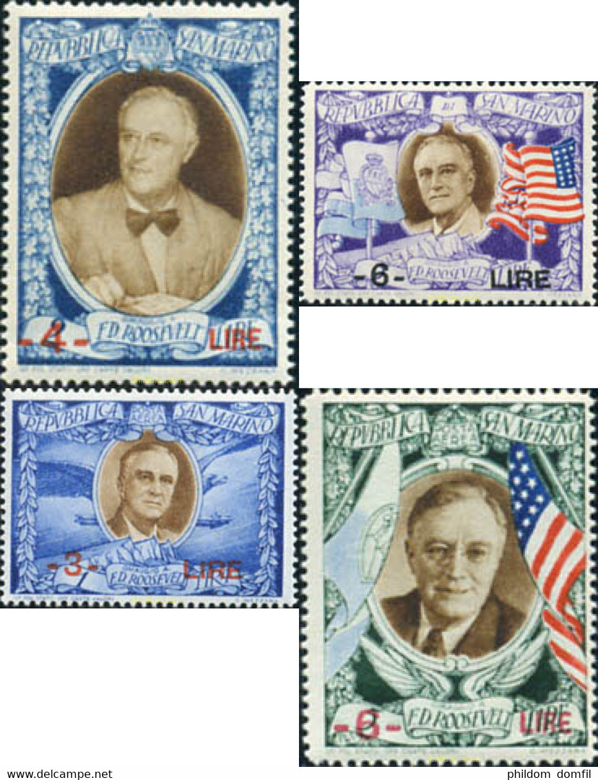 688684 MNH SAN MARINO 1947 A LA MEMORIA DEL PRESIDENTE ROOSEVELT - Usati