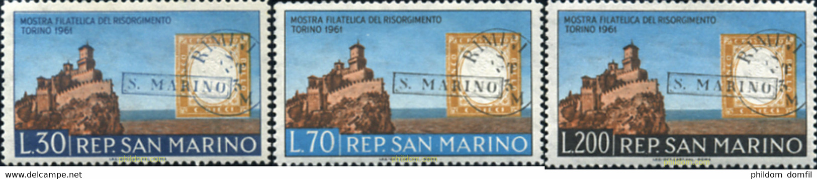 140766 MNH SAN MARINO 1961 EXPOSICION FILATELICA DE BOLONIA - Oblitérés