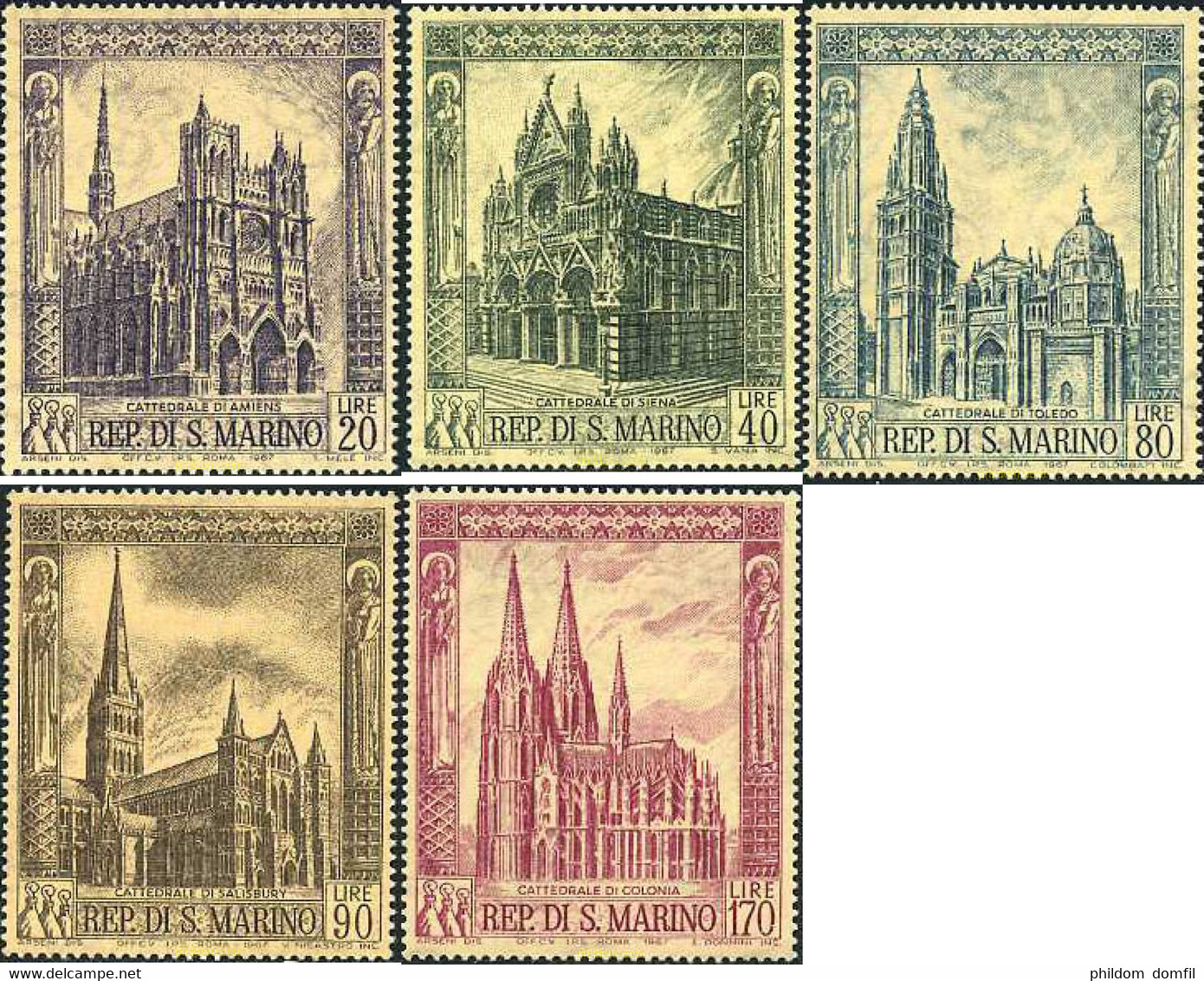 140818 MNH SAN MARINO 1967 CATEDRALES GOTICAS DE EUROPA - Gebraucht