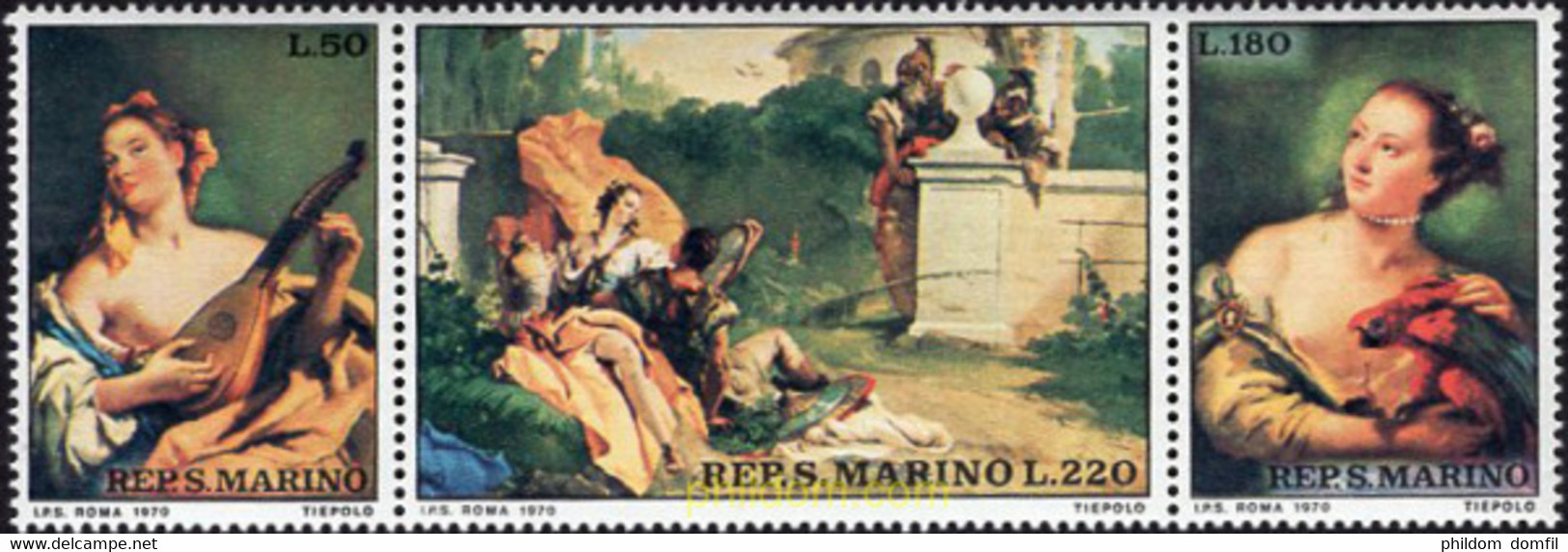 165982 MNH SAN MARINO 1970 BICENTENARIO DE LA MUERTE DEL PINTOR GIAMBATTISTA TIEPOLO - Usados