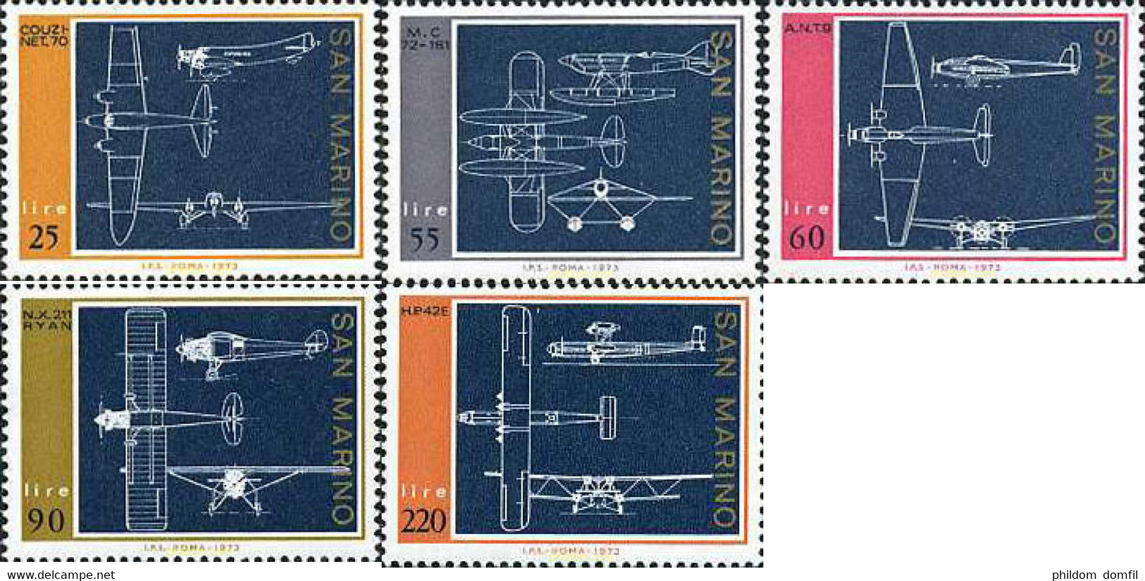 140959 MNH SAN MARINO 1973 CONSTRUCCION DE AEROPLANOS - Oblitérés