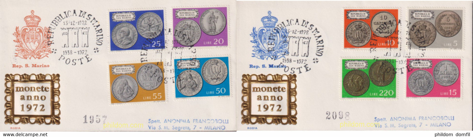 621266 MNH SAN MARINO 1972 MONEDAS - Gebraucht