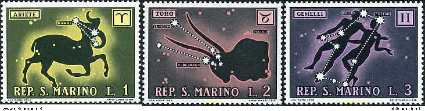 354058 MNH SAN MARINO 1970 SIGNOS DEL ZODIACO - Usados