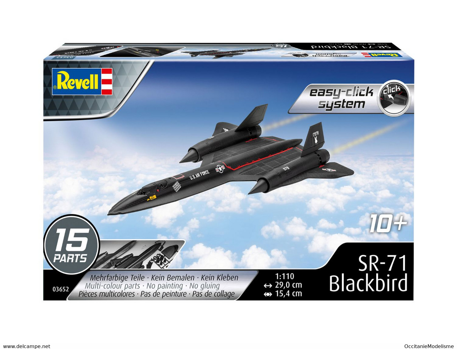 Revell - LOCKHEED SR-71 A BLACKBIRD Easy-click Maquette Kit Plastique Réf. 03652 Neuf NBO 1/110 - Avions
