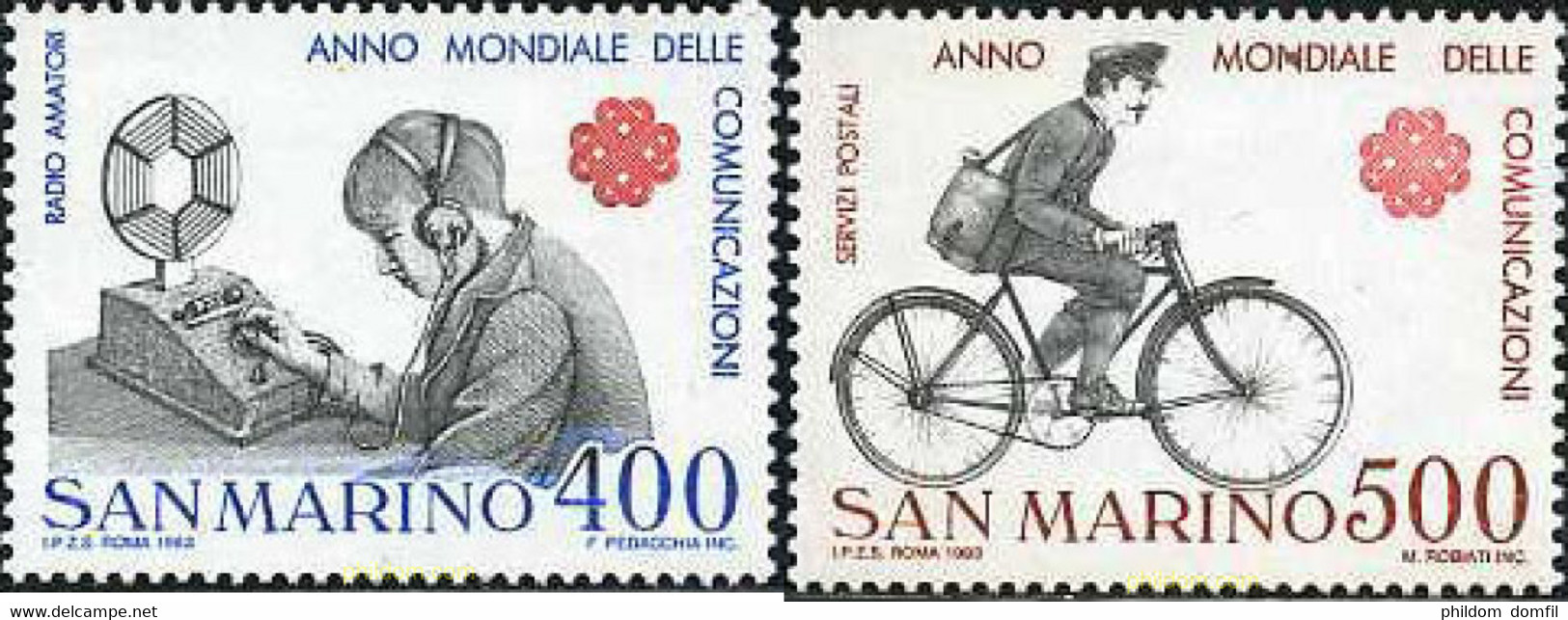 141185 MNH SAN MARINO 1983 AÑO MUNDIAL DE LAS COMUNICACIONES - Oblitérés