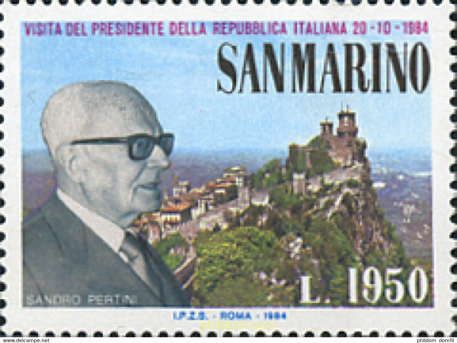 141205 MNH SAN MARINO 1984 VISITA DEL PRESIDENTE ITALIANO SANDRO PERTINI - Usati