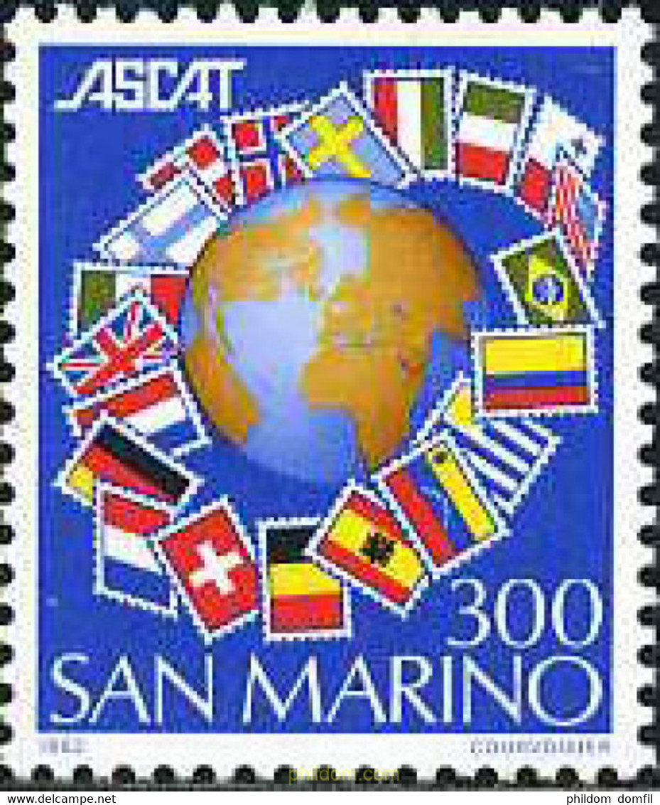 141176 MNH SAN MARINO 1982 5 ANIVERSARIO DE LA ASOCIACION INTERNACIONAL DE EDITORES DE CATALOGOS FILATELICOS - Used Stamps