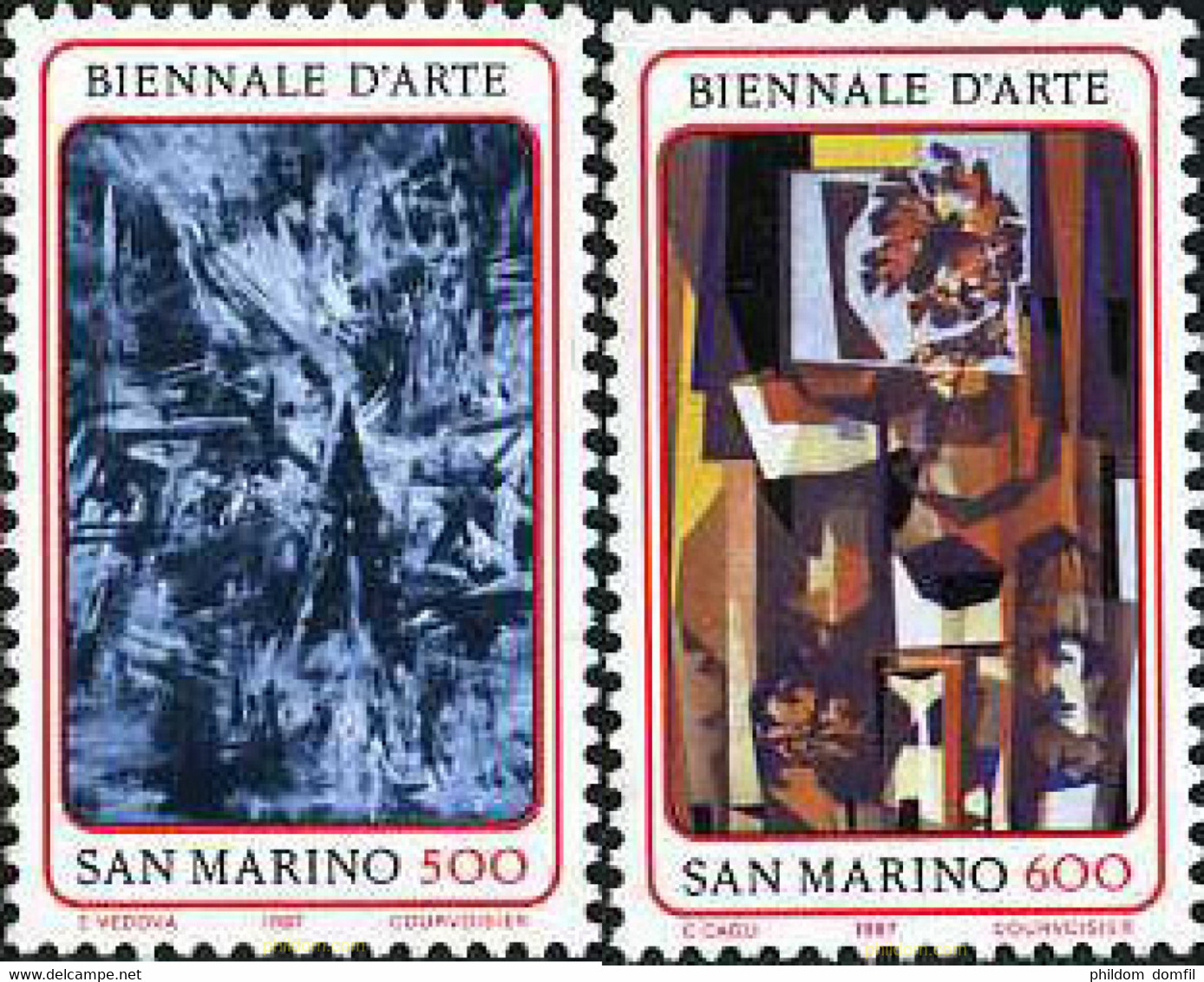 141227 MNH SAN MARINO 1987 BIENAL DE ARTE EN SAN MARINO - Gebruikt