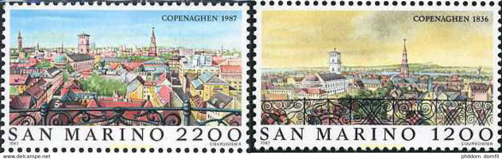 141236 MNH SAN MARINO 1987 LAS GRANDES CIUDADES DEL MUNDO. COPENHAGUE - Used Stamps