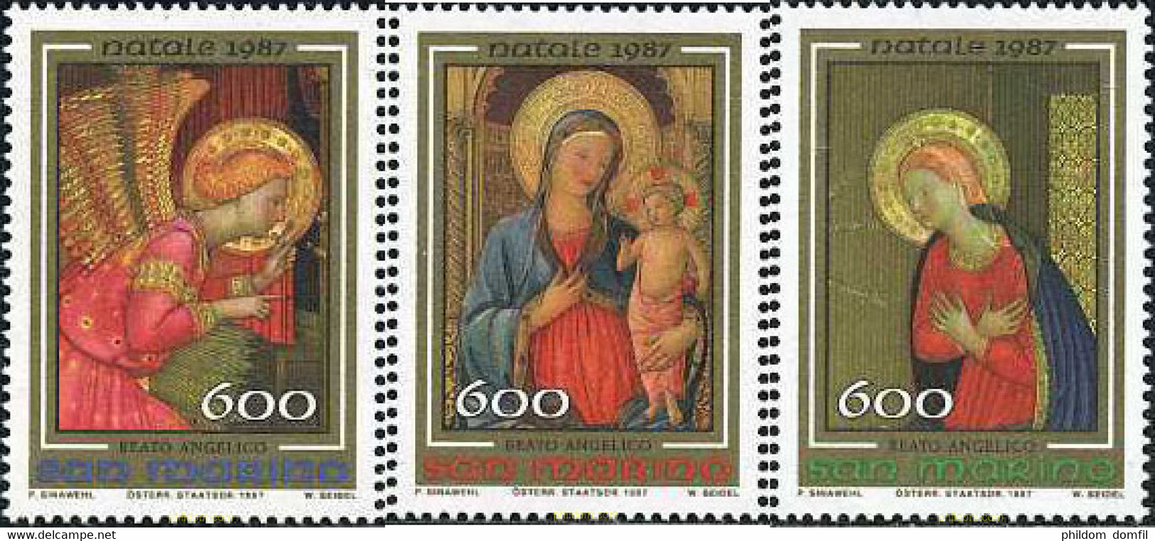 141239 MNH SAN MARINO 1987 NAVIDAD - Gebruikt