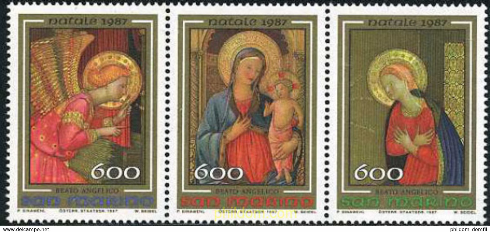 141240 MNH SAN MARINO 1987 NAVIDAD - Oblitérés