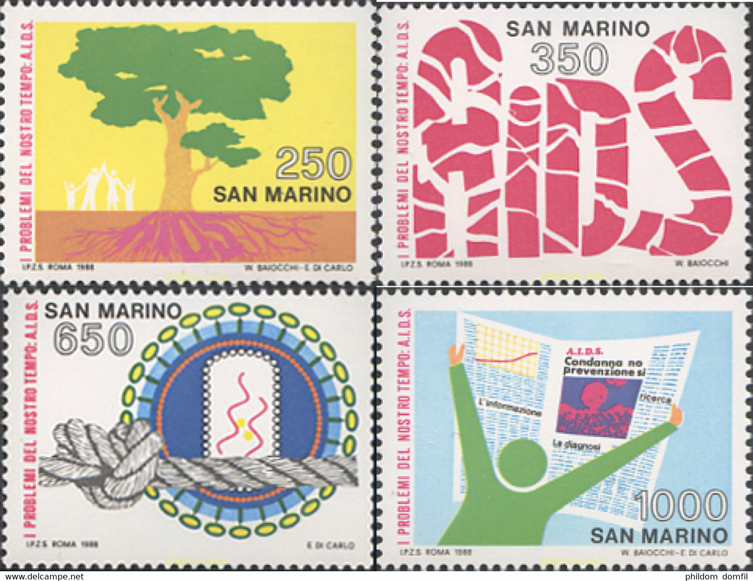 141292 MNH SAN MARINO 1988 SIMPOSIUM INTERNACIONAL CONTRA EL SIDA - Gebruikt