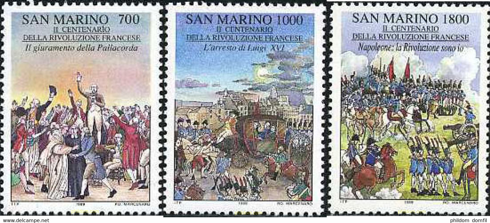 141315 MNH SAN MARINO 1989 BICENTENARIO DE LA REVOLUCION FRANCESA - Usati