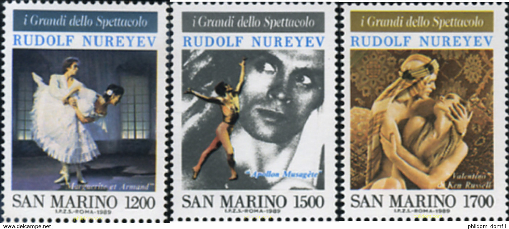 141323 MNH SAN MARINO 1989 LOS GRANDES DEL ESPECTACULO. HOMENAJE A RUDOLF NUREYEV - Gebraucht