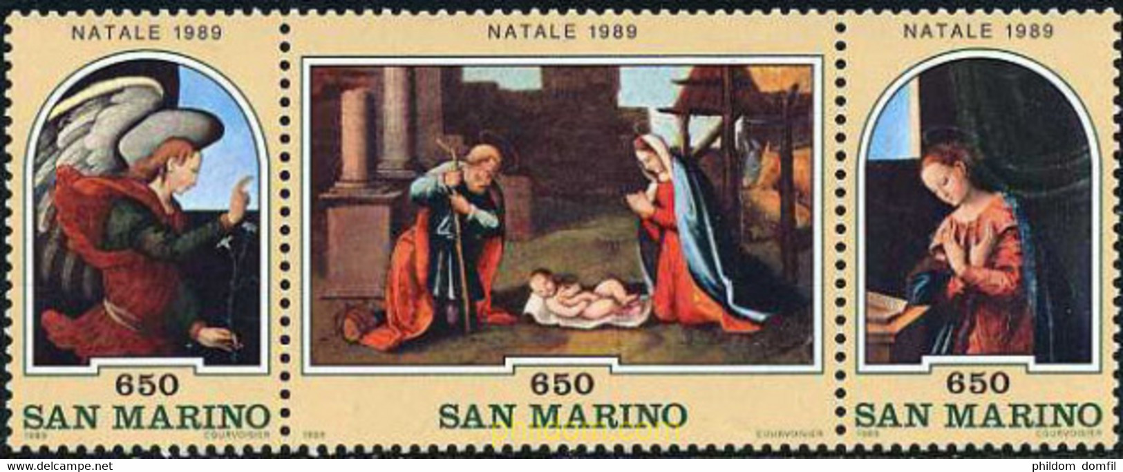 141328 MNH SAN MARINO 1989 NAVIDAD - Gebruikt