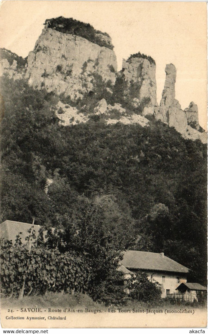 CPA Route D'AIX-en-Bauges - Les TOURS St-Jacques (monolith (651729) - Val Cenis