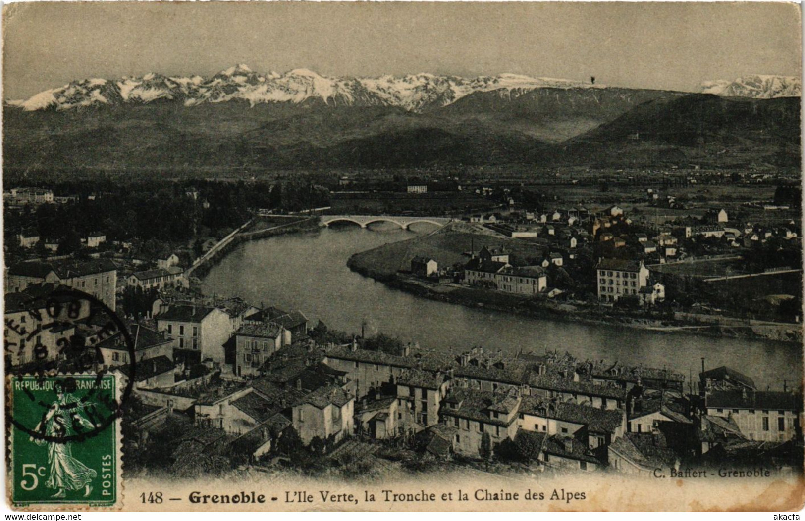 CPA GRENOBLE - L'Ile Verte La TRONCHE Et La Chaine Des Alpes (655047) - La Tronche