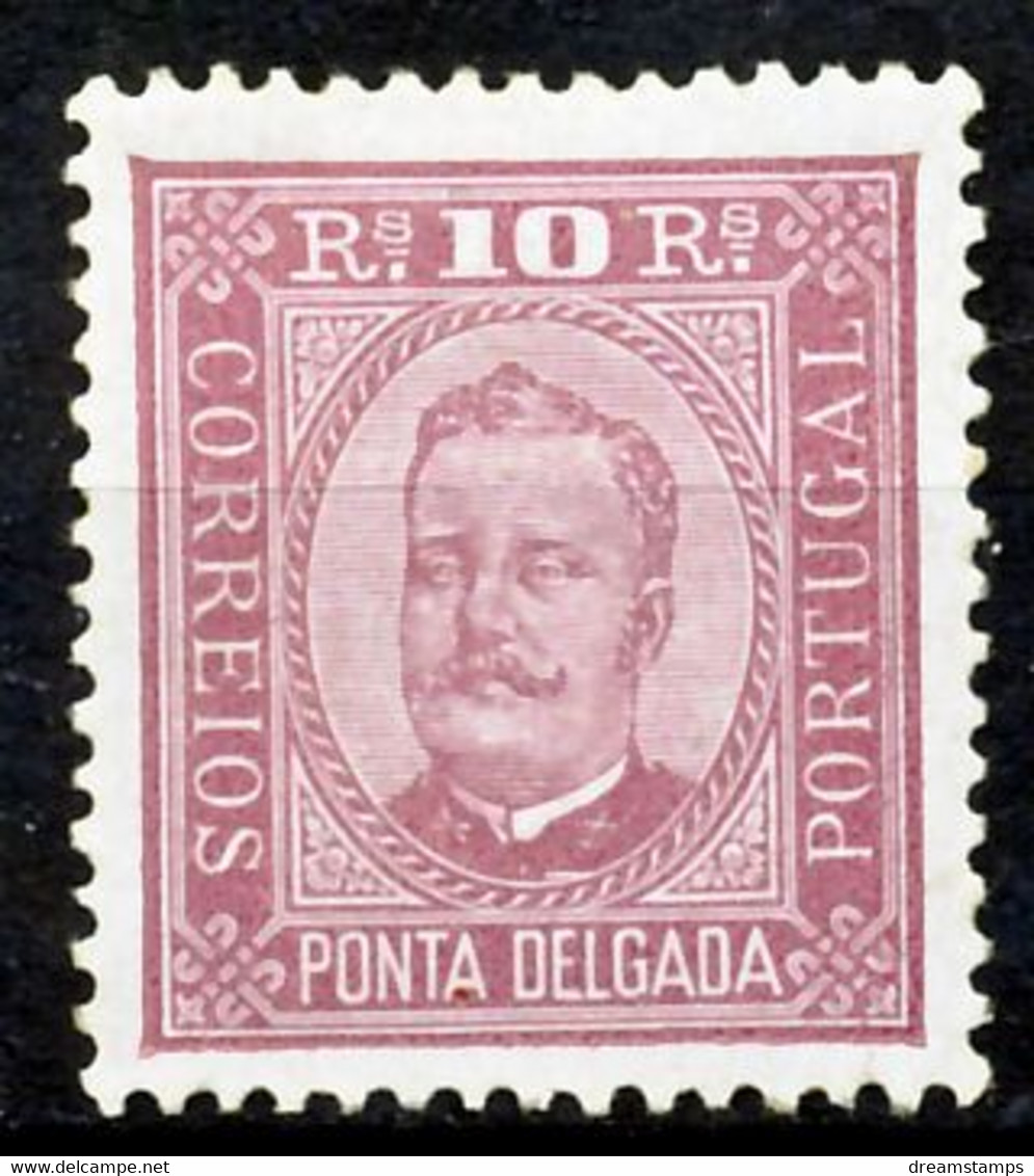 !										■■■■■ds■■ P.Delgada 1892 AF#02 * King Carlos Neto 10 Réis 12,5 (x0094) - Ponta Delgada