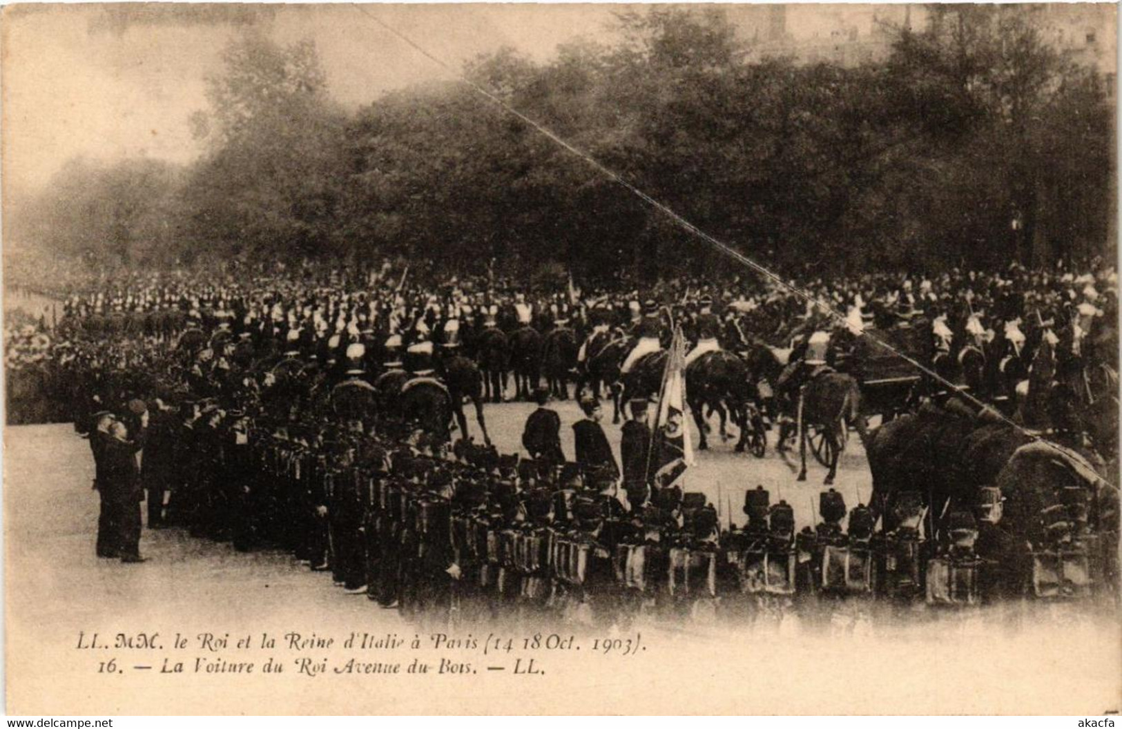 CPA PARIS LL.MM. Le Roi Et Le Reine D'Italie. La Vouiture Du Roi (562999) - Receptions