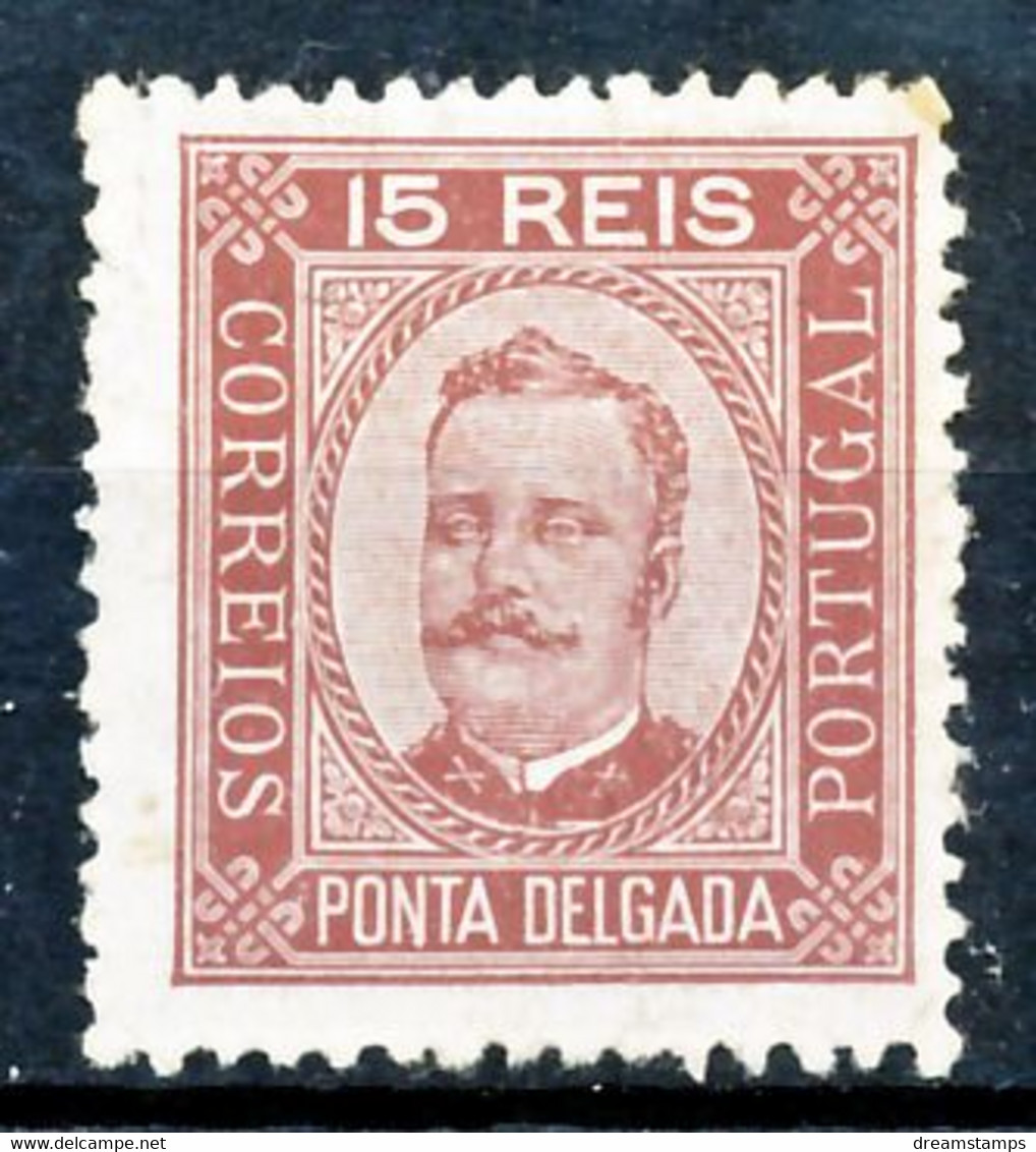 !										■■■■■ds■■ P.Delgada 1892 AF#03 (*) King Carlos Neto 15 Réis 12,5 (x0099) - Ponta Delgada