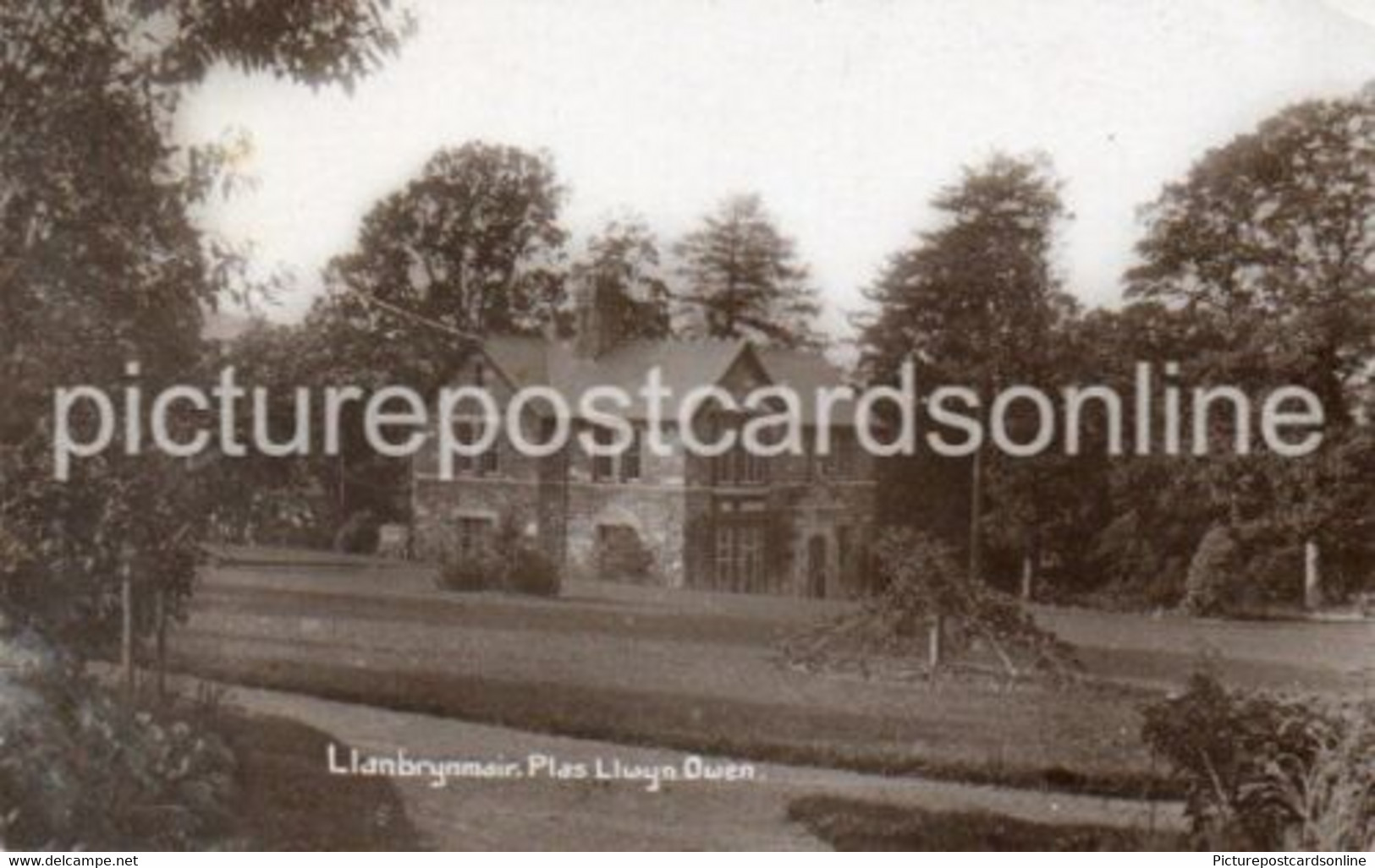 LLANBRYNMAIR PLAS LLWYN OWEN OLD R/P POSTCARD WALES LARGE HOUSE - Montgomeryshire