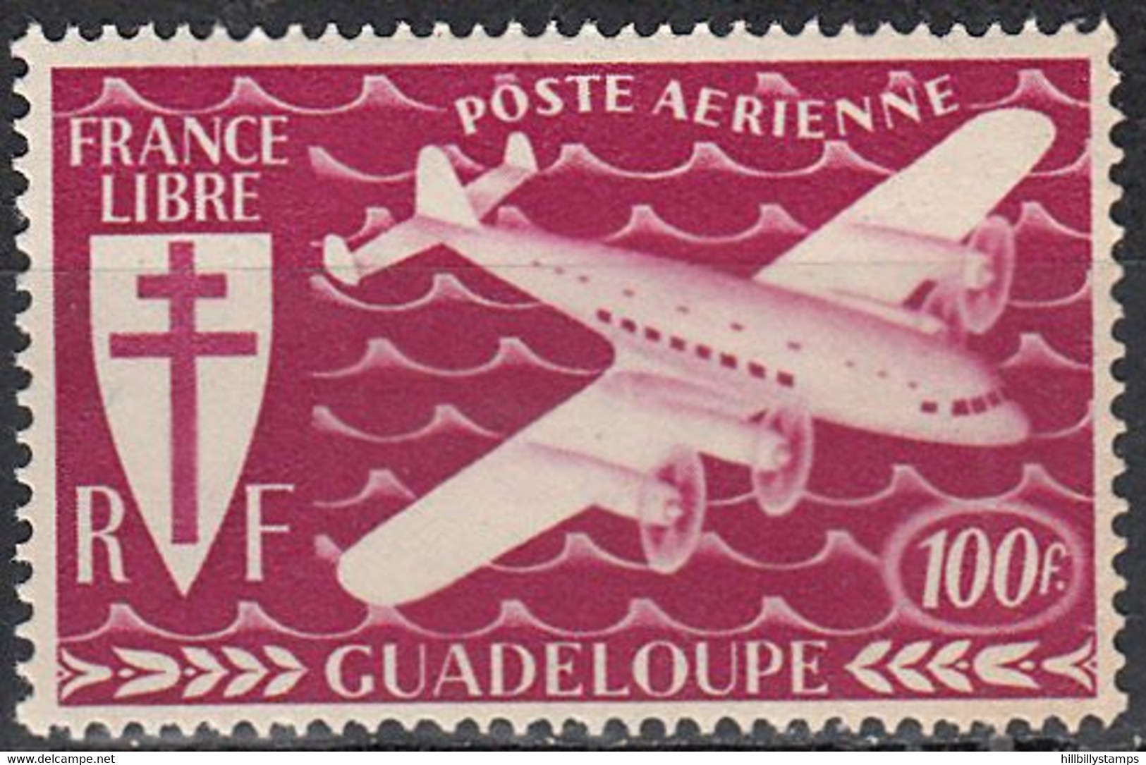 GUADELOUPE  SCOTT NO C2  MINT HINGED  YEAR  1945 - Poste Aérienne