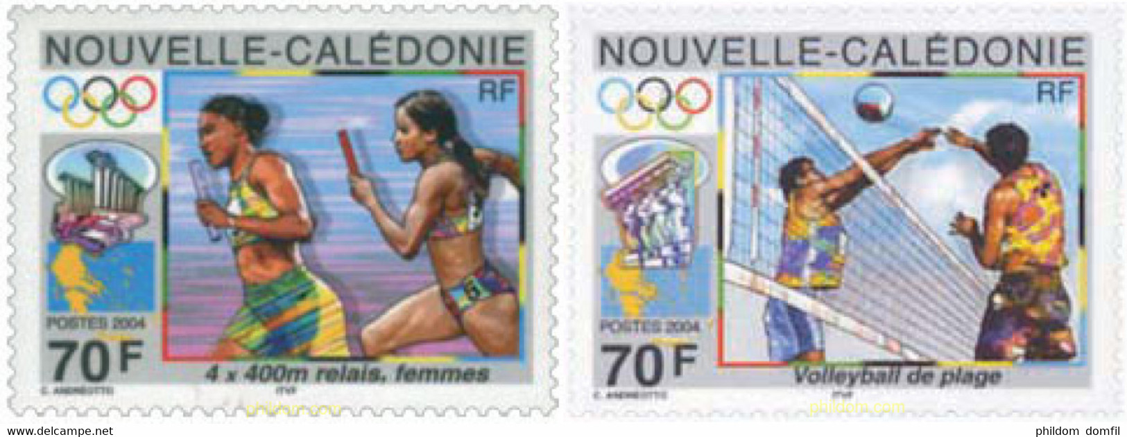 608137 MNH NUEVA CALEDONIA 2004 28 JUEGOS OLIMPICOS DE VERANO ATENAS 2004 - Gebruikt