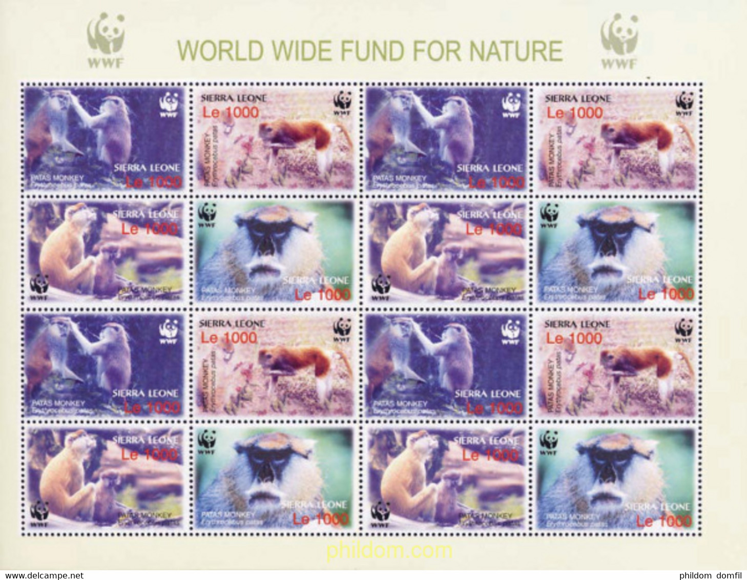 143123 MNH SIERRA LEONA 2004 WWF - Chimpancés