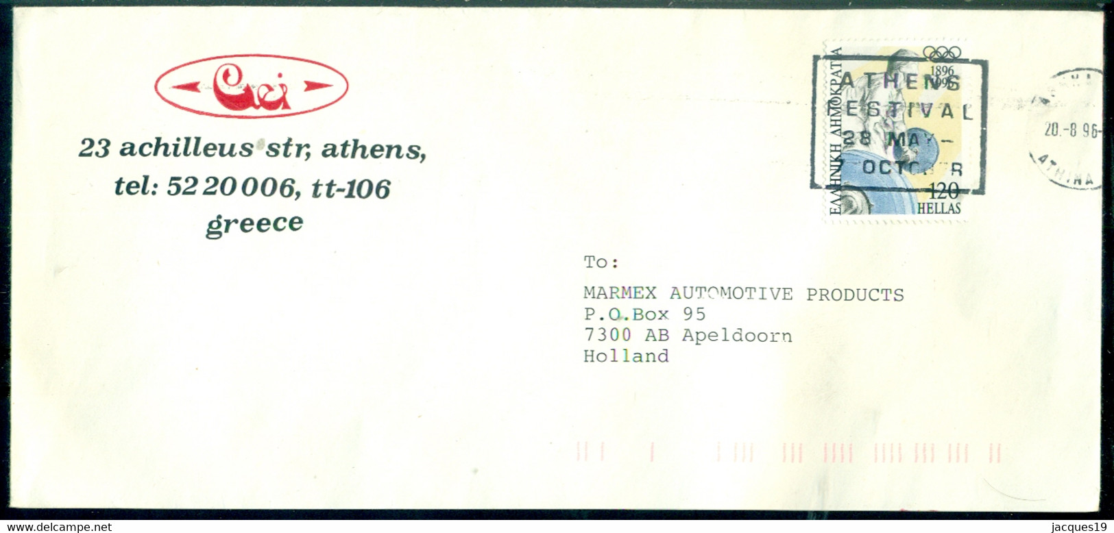 Greece 1996 Cover To Netherlands Mi 1912 - Covers & Documents