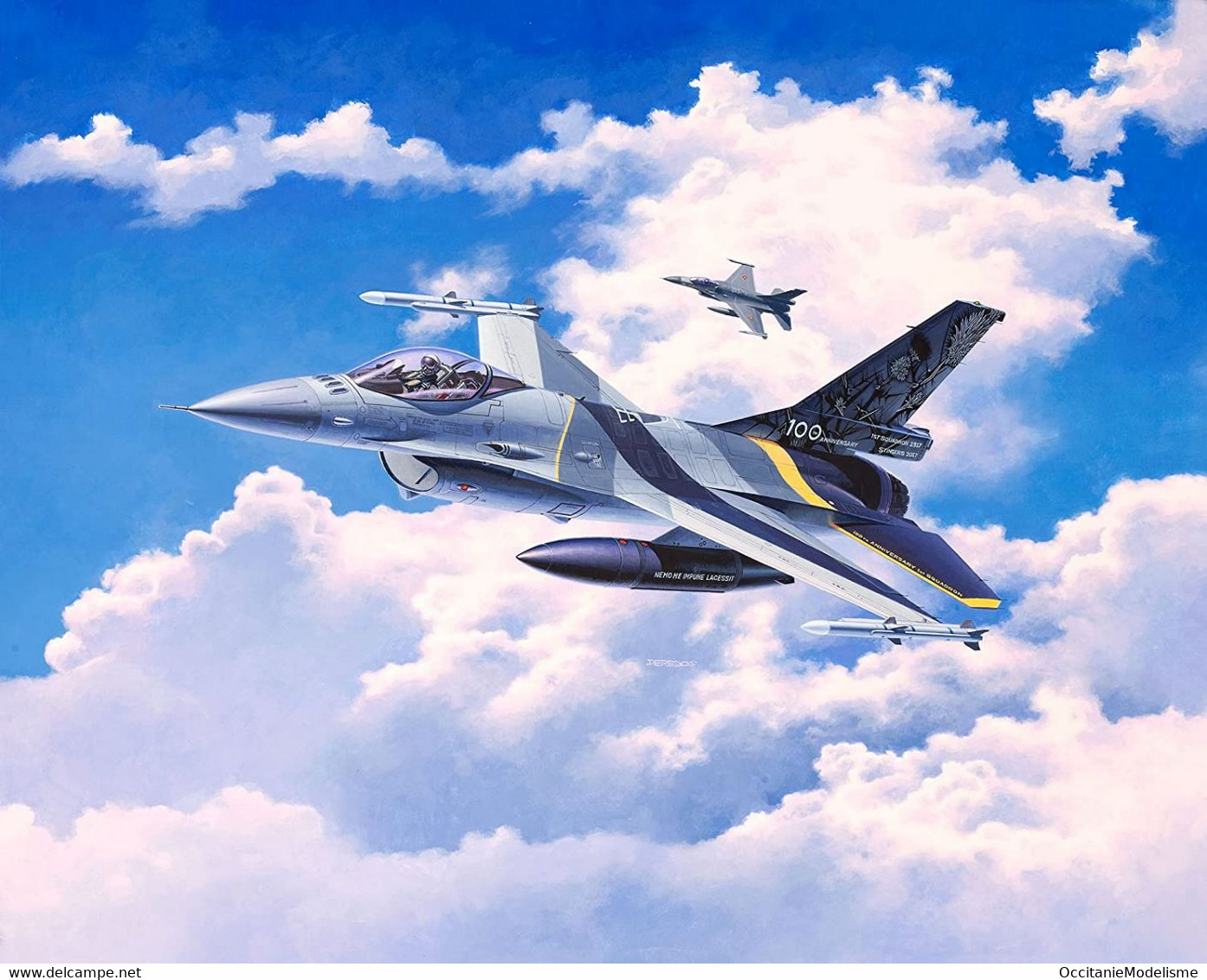 Revell - SET LOCKHEED MARTIN F-16 MLU 100th anniversary + peintures + colle maquette kit plastique 63905 Neuf NBO 1/72