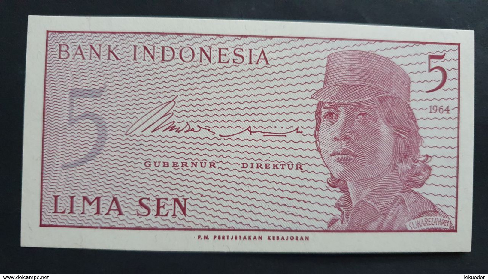 Billete De Banco De INDONESIA - 5 Sen, 1964 - Sonstige – Asien