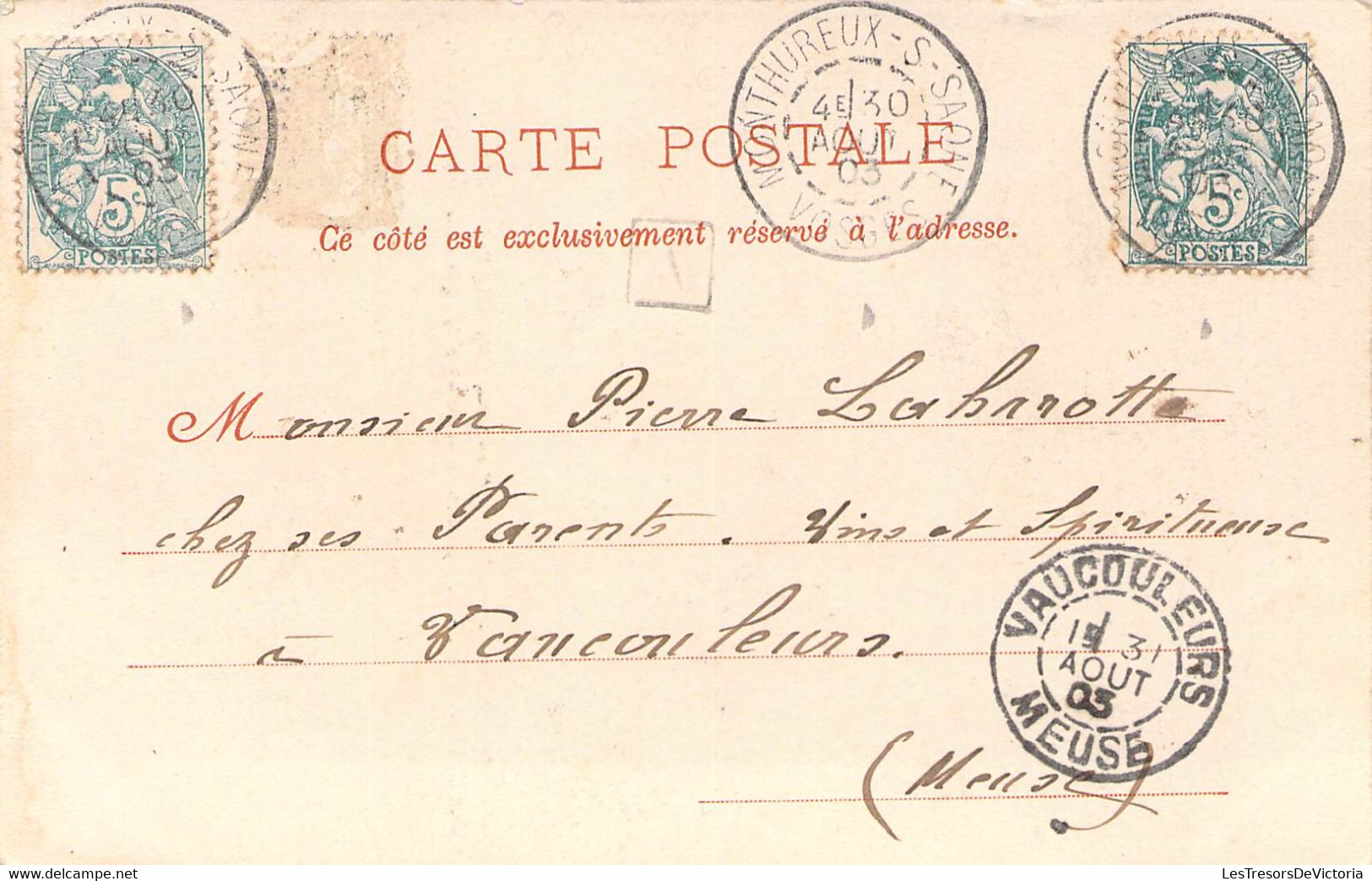 CPA France - Vosges - Monthureux Sur Saône - Chapelle Sainte Anne - Oblitérée Août 1903 Meuse - Dos Non Divisé - Monthureux Sur Saone