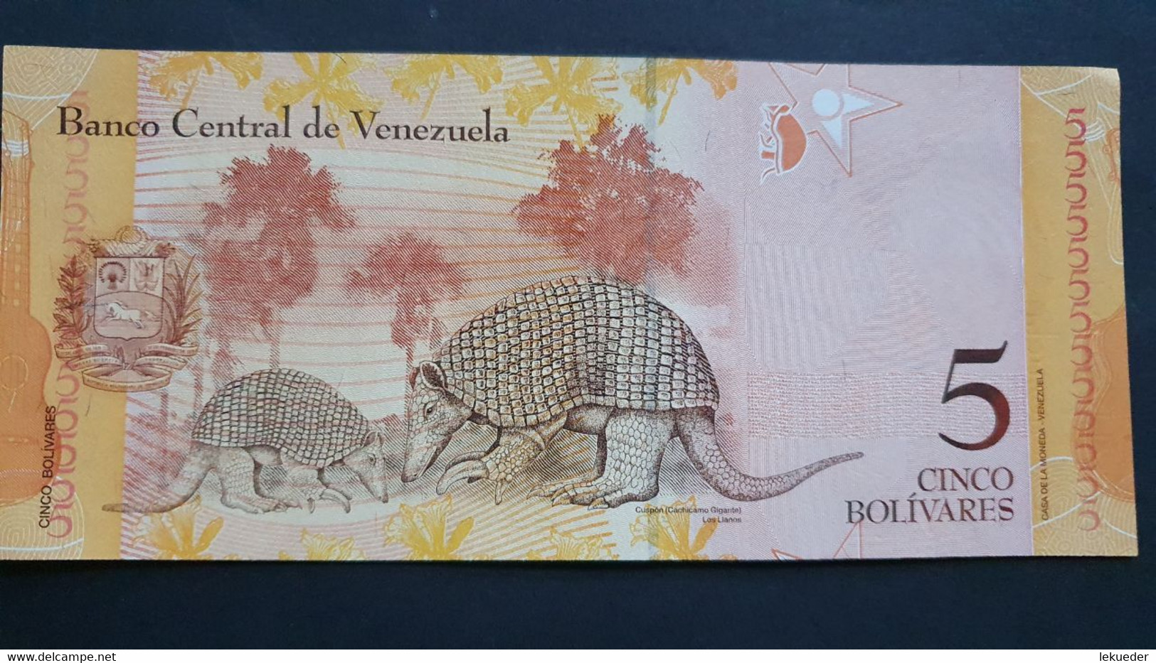 Billete De Banco De VENEZUELA - 5 Bolívares, 2007 - Altri – America