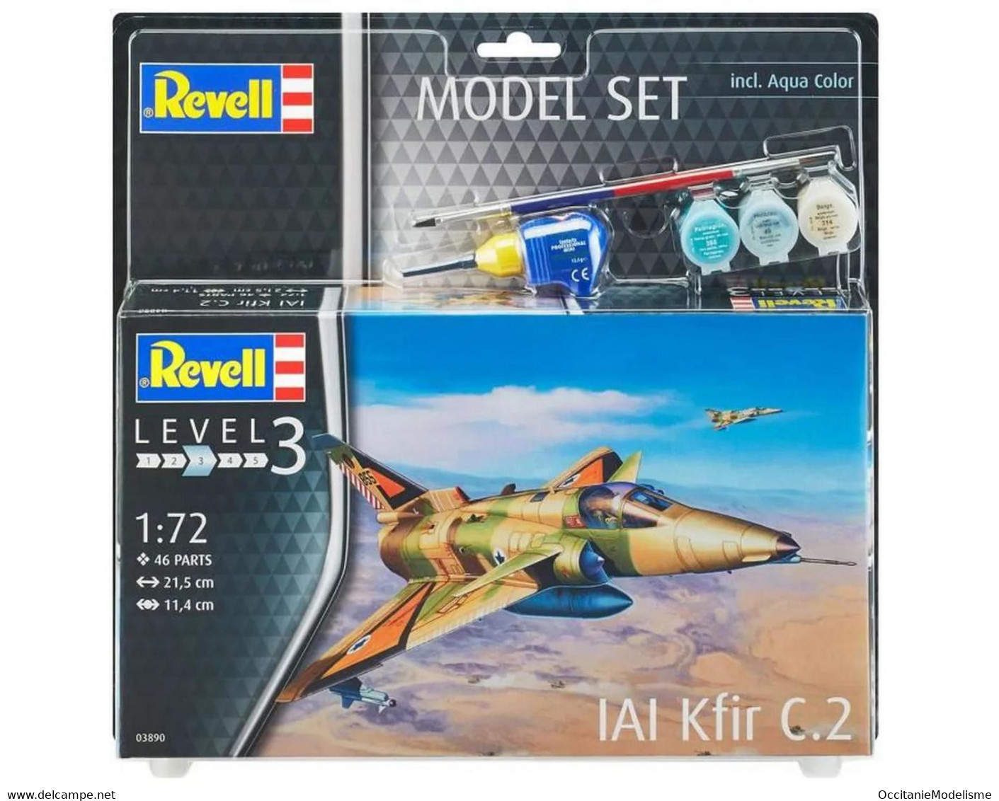 Revell - SET IAI Kfir C.2 + Peintures + Colle Maquette Kit Plastique Réf. 63890 Neuf NBO 1/72 - Avions