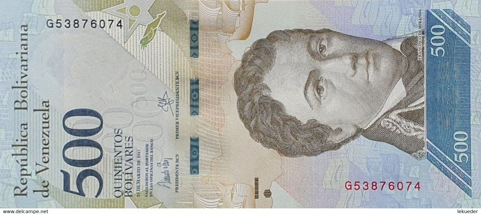 Billete De Banco De VENEZUELA - 500 Bolívares, 2017  Sin Cursar - Sonstige – Amerika