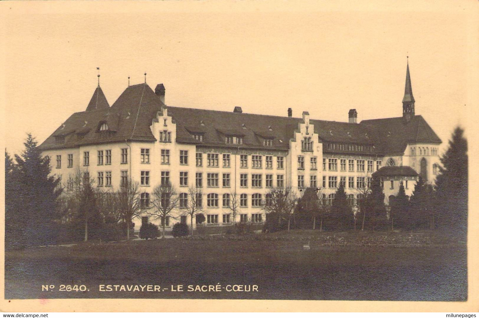 Suisse Schweiz FR Bâtiments Du Sacré-Coeur à Estavayer Carte Style Photo - Estavayer